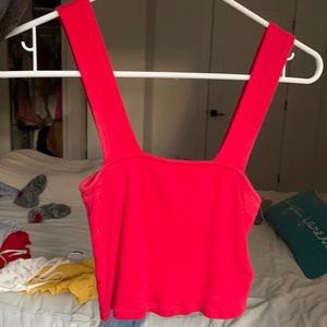 Red tank crop top